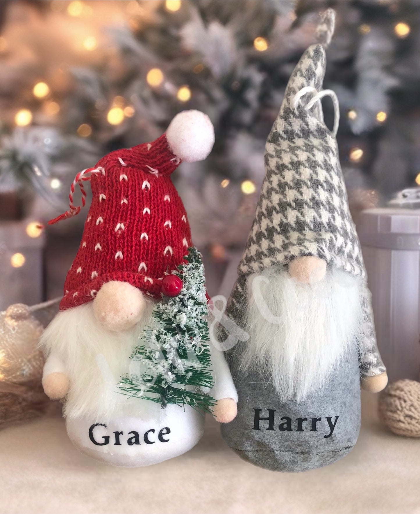 Personalised hanging gonk Christmas decoration x1