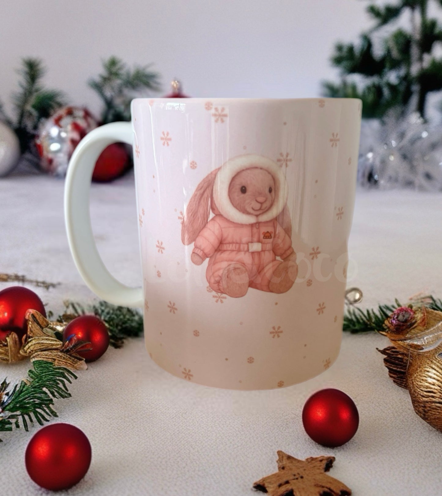 Bashful Bunny Ski Christmas Mug
