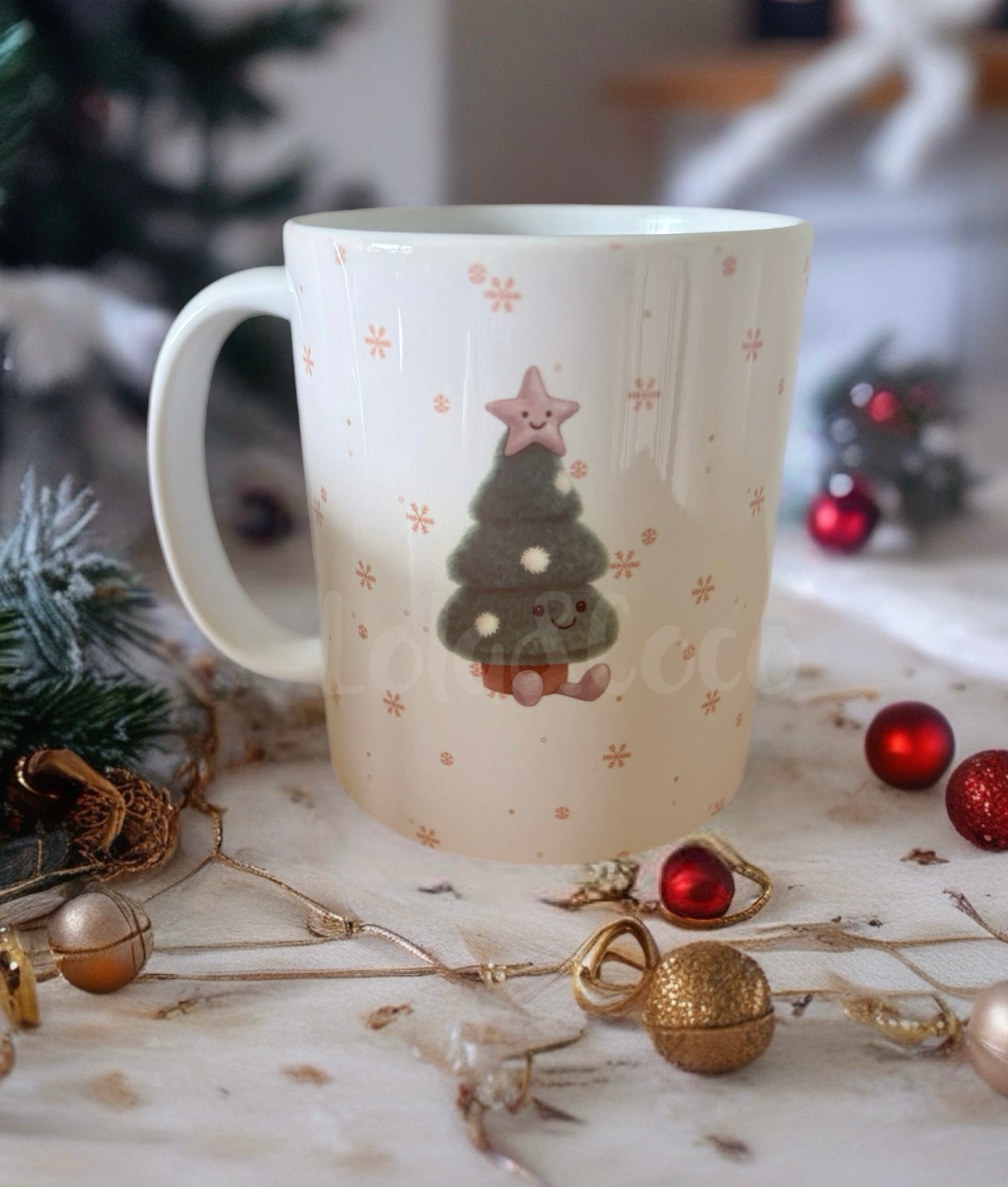Christmas tree cartoon mug