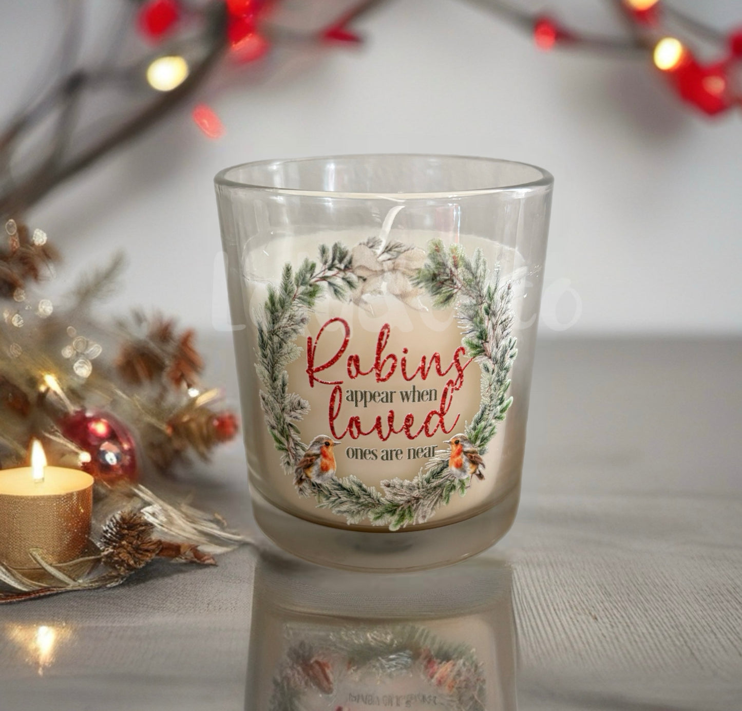 Robins Appear Remembrance Christmas Candle