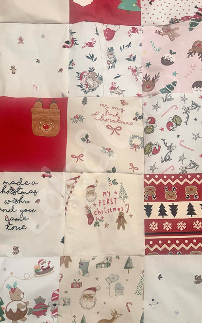 Christmas Keepsake Memory Sack. Double sided patchwork.