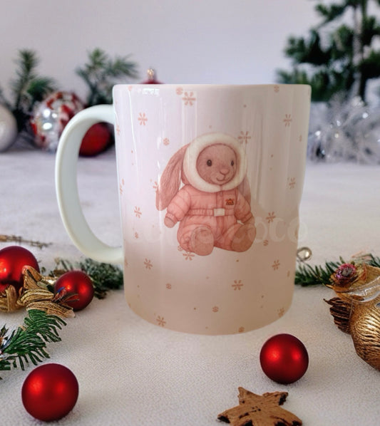 Bashful Bunny Ski Christmas Mug