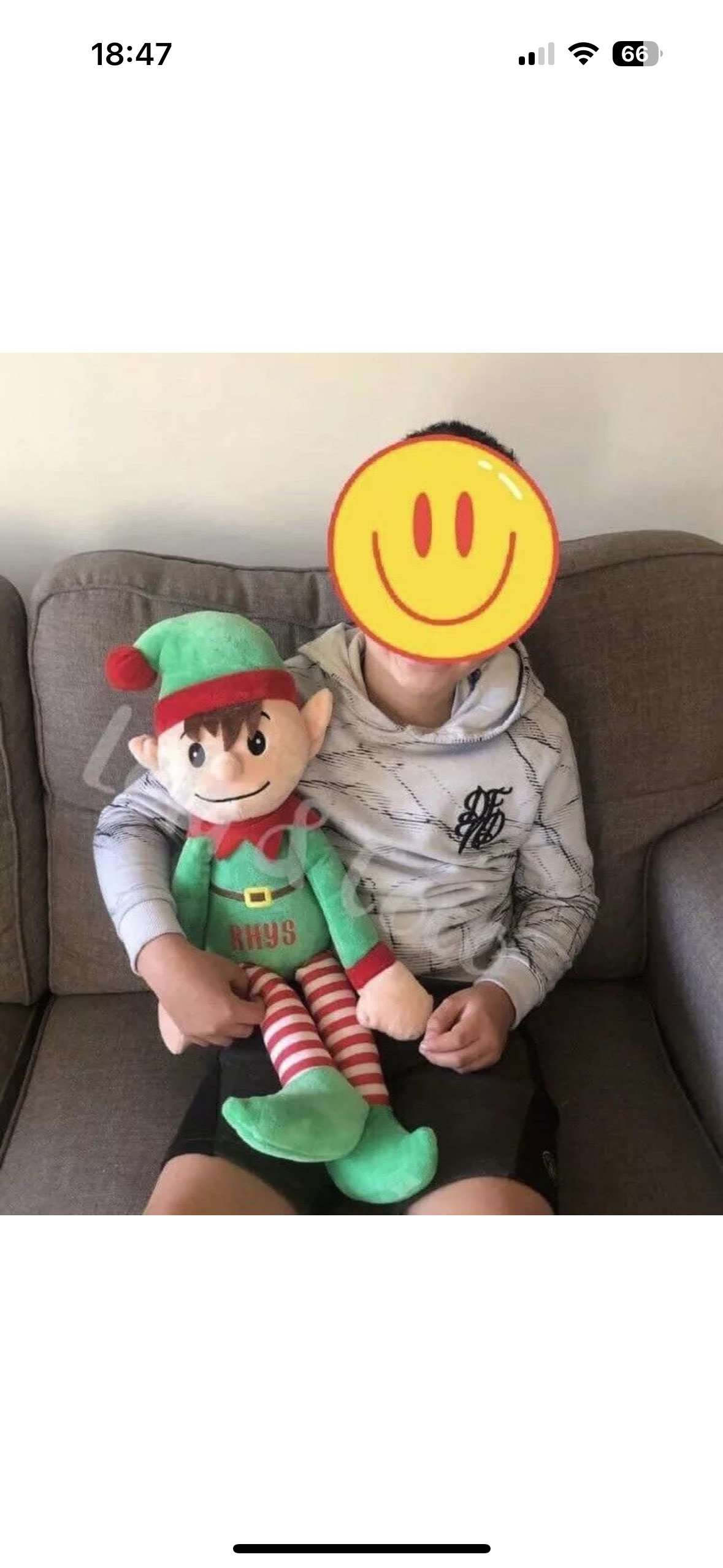 Personalised Christmas elf Teddy Large